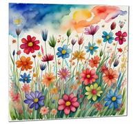 Beautiful Nature Colourful Flowers Art Any Occasion Blank Greeting Birthday Card