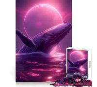 Beautiful Neon Whale Jigsaw 1000 Pieces for Teenagers Smart Training Easy Relaxation Flawless Cut Xmas Gift (38x52cm)