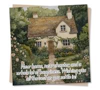Beautiful New Home Congratulations Card For Loved One - Cottage, Enchanting, Rural, Nature - New Chapter - For Friend, Bestie, Colleague, Relative