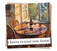Beautiful New Home Congratulations Card For Loved One - Wine Lover - Cheers To Your New Home - For Friend, Bestie, Colleague, Relative