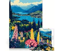 Beautiful New Zealand Minimalist Art Jigsaw Puzzles 1000 Piece for Adults Logical Skill Relaxing Pastime Precise Join Cozy Xmas Gift (50x75cm)