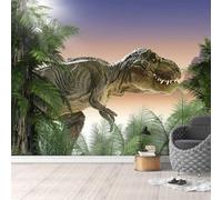 Beautiful Night Sky Three Dimensional Simulation Dinosaur Forest 3D Wallpaper Silky Texture Home Study Office Grey Dining Room Sofa Bedroom Living Room TV Backdrop-150cm×105cm