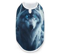 Beautiful Night Three Wolf Dog Clothes Printed Pet Shirts Summer Vest T-Shirt Sweatshirt for Small Dogs Cats XL