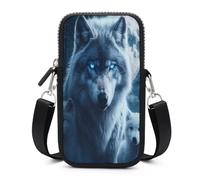 Beautiful Night Three Wolf Small Crossbody Bag Adjustable Mobile Phone Bags Wallet Pouch Shoulder for Women Men