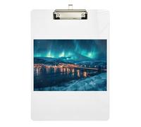 Beautiful Northern Lights Clipboard Decorative Clipboards A4 Standard Size Clip Boards with Low Profile Metal Clip for Teacher Student Lawyer Nurse 12.5 x 9 Inches