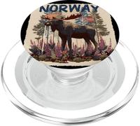 Beautiful Norway Forest with Moose in Norwegian Colors PopSockets PopGrip for MagSafe