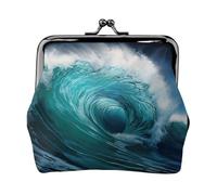 Beautiful Ocean Waves Lightweight Wallet Minimalist Wallet For Daily Commute And Travel Adventures, Black, One Size, Art Deco