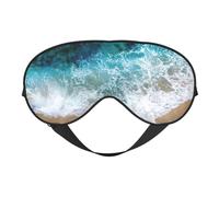 Beautiful Ocean Waves Night Mask Soft Reversible Eye Cover Adjustable Strap Light Blocking Comfortable Rest