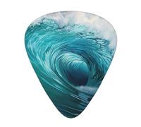 Beautiful ocean waves print Celluloid Guitar Plectrums for Acoustic Guitar Bass,Guitar Picks with Organizer Box