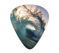 Beautiful ocean waves print Celluloid Guitar Plectrums for Acoustic Guitar Bass,Guitar Picks with Organizer Box