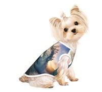 Beautiful Ocean Waves Print Dog Shirt Summer Lightweight Pet T Shirts Soft Breathable Stretchy Cats Dogs Tee Shirt