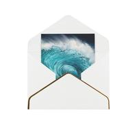 Beautiful Ocean Waves Print Greeting Card Paper, Half Fold To Cards For Birthday, Wedding, Party.