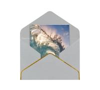 Beautiful Ocean Waves Print Greeting Card Paper, Half Fold To Cards For Birthday, Wedding, Party.