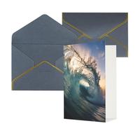 Beautiful Ocean Waves Print Greeting Card Paper, Half Fold To Cards For Birthday, Wedding, Party.