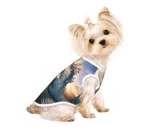 Beautiful Ocean Waves Print Pet T-Shirt, Sleeveless Pullover Vest For Small Puppy Kitten Indoor Outdoor Wear