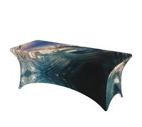 Beautiful ocean waves Print Professional stylish Rectangular Table Cover Clean Tablecloth Easy Installation