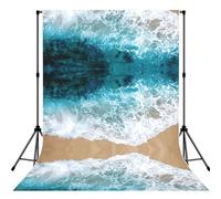 Beautiful ocean waves Printed Photography Drape, Foldable Polyester Background, Easy Hang Rod Pocket Studio Prop