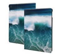 Beautiful Ocean Waves Printed Tablet Case for Ipad 7th Generation 10.2", Pu Leather Non-Slip Tablet Cases Shockproof Stand Cover with Auto Sleep/Wake Cover