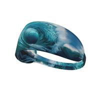 Beautiful Ocean Waves Printing Double-Sided,Unisex Elastic Sports Headband,Ideal As A Gift for Sports-Loving Friends,Family