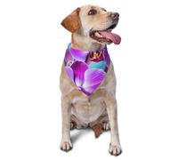Beautiful Orchid Dog Bandana Pet Scarf Accessories for Small Medium Dogs Cats Photo Prop, Triangle Pet Bandanas Adjustable Puppy Bib Washable Dog Kerchief Puppy Neckerchief