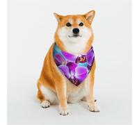 Beautiful Orchid Dog Bandanas Medium Adjustable Dog Scarf Triangle Bibs Double Reversible Kerchief Scarf Washable Daily Handkerchief for Medium Large Dog Puppy Cat Gift