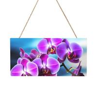 Beautiful Orchid Rectangular MDF Wood Plaque Wall Art with Full Print and Hanging Rope for Home Wall Decor, Farmhouse Sign for Door, Window or Wall (Multiple Sizes)