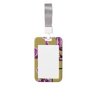 Beautiful Orchids Card Badge Holder.Sliding Badge Holder with Lanyard, Printed Work ID Card Case