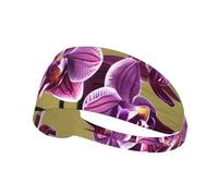 Beautiful Orchids Elastic Sports Headband for Running, Cycling Yoga, Sweat-Absorbing Breathable Head Wrap, Fits Most Men Women