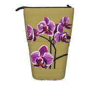 Beautiful Orchids Expandable Stand Pencil Pouch, Multi-Design Oxford Fabric, Adjustable Height, Multi-Use Cosmetic Bag