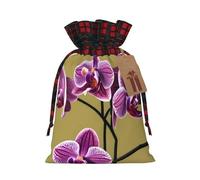 Beautiful Orchids Holiday Printed Drawstring Pouch M, Lightweight Drawstring Bag For Storage And Wrapping