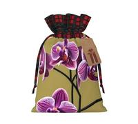 Beautiful Orchids Holiday Printed Drawstring Pouch S For Party, Wedding, And Festival, Lightweight Polyester