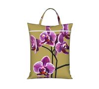 Beautiful Orchids Large Laundry Bag For Travel-Waterproof Dirty Clothes Hamper With Zip, Reusable Wash Bag For Gym Camping Beach
