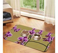 Beautiful Orchids Pet absorbent leather tablecloth Pet bowl mat suitable for dogs or cats