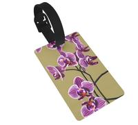 Beautiful Orchids Printed Luggage Tagsâ€“Essential Travel Items for Privacy Protection, Durable PVC Luggage Accessories