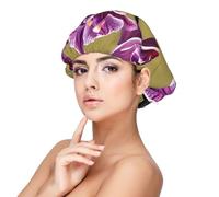 Beautiful Orchids Satin Sleep Cap for Adults - Hair Protection and Comfort Black, Black, One size