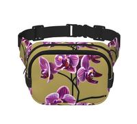 Beautiful Orchids Square Double-Layer Waist Bag for Outdoor Activities Such as Sports, Travel, Hiking, Cycling