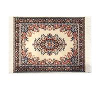 Beautiful Oriental Rug Style Mousepad, Beige Miniature Carpet Computer Mouse Pad, Rectangular, Non-Slip, Elegant Office Accessories
