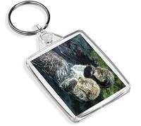 Beautiful Otter Couple Keyring - IP02 - Wild Animal Nature Paws #16435