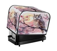Beautiful Owl Cherry Blossom Pink Toaster Cover 2 Slice Toaster Cover, Dust Cover Kitchen Small Appliance Cover Women Gift