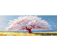 Beautiful Paint by Numbers for Adults Beginners, 18x53 Inch Large Paint by Numbers Tree, Easy DIY Acrylic Oil Painting by Numbers for All Ages Crafts for Home Wall Decor Gift (Without Frame) -H908