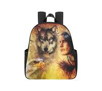 Beautiful Painting Young Indian Man Woman Travel Bag 12.40x5.12x14.17inch Backpack College Student Multipurpose Casual Lightweight Backpack Business Travel School,Office