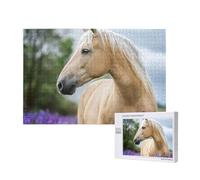 Beautiful Palomino Horse Lavender,1000 Pieces Wooden Jigsaw Family Game Jigsaw Puzzles for Adults Teens Home Decor