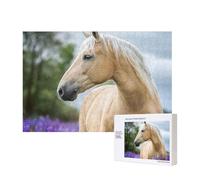Beautiful Palomino Horse Lavender,300 Pieces Wooden Jigsaw Family Game Jigsaw Puzzles for Adults Teens Home Decor