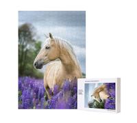 Beautiful Palomino Horse Lavender,300 Pieces Wooden Jigsaw Family Game Jigsaw Puzzles for Adults Teens