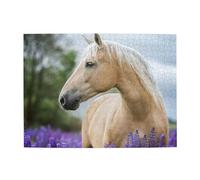 Beautiful Palomino Horse Lavender,500 Pieces Puzzles for Adults-Wooden Jigsaw Puzzle for Adults Elderly