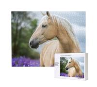 Beautiful Palomino Horse Lavender,500 Pieces Wooden Jigsaw Family Game Jigsaw Puzzles for Adults Teens Home Decor