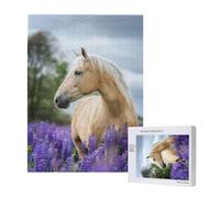 Beautiful Palomino Horse Lavender,500 Pieces Wooden Jigsaw Family Game Jigsaw Puzzles for Adults Teens