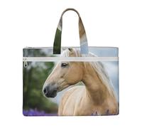 Beautiful Palomino Horse Lavender,Canvas Document Bag Zipper File Tote Bag Handbag Briefcase for School Office