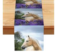 Beautiful Palomino Horse Lavender, Table Runner, Imitation Linen Table Runner For Home Party Dining Room 33x183 cm
