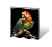 Beautiful Parrot Bird Acorn Custom Lapel Pins Square Brooch Tie Suit Dress Accessories for Men Women Wedding Birthday